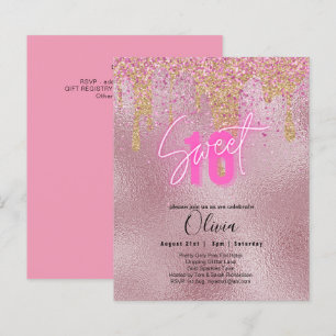Budget Sweet 16 Roze Glitter Folie Meisjesachtig M