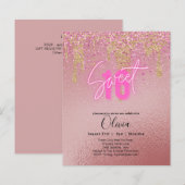 Budget Sweet 16 Roze Glitter Folie Meisjesachtig M (Voorkant / Achterkant)
