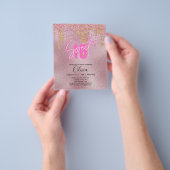 Budget Sweet 16 Roze Glitter Folie Meisjesachtig M Flyer (Hand)