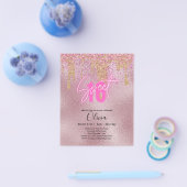 Budget Sweet 16 Roze Glitter Folie Meisjesachtig M Flyer (Enkel)