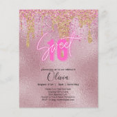 Budget Sweet 16 Roze Glitter Folie Meisjesachtig M Flyer (Voorkant)
