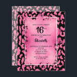 Budget Sweet 16 Roze Leopard Birthday Invites<br><div class="desc">De kleine elegante uitnodigingen van een 4, 5 x 5, 6-inch zoete 16-jarige verjaardagsfeestje zijn voorzien van een chic roze en zwarte leopard spot printpatroon met een roze faux folie laag en van de details van uw verjaardagsfeestje in het teken van de tekenfilm. Ideaal voor elke leeftijd. Deze betaalbare aankondigingen...</div>