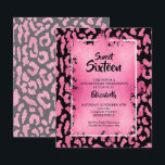 Budget Sweet 16 Roze Leopard Birthday Invites<br><div class="desc">De kleine elegante uitnodigingen van een 4, 5 x 5, 6-inch zoete 16-jarige verjaardagsfeestje zijn voorzien van een chic roze en zwarte leopard spot printpatroon met een roze faux folie laag en van de details van uw verjaardagsfeestje in het teken van de tekenfilm. Ideaal voor elke leeftijd. Deze betaalbare aankondigingen...</div>