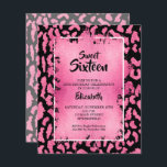 Budget Sweet 16 Roze Leopard Birthday Invites<br><div class="desc">De kleine elegante uitnodigingen van een 4, 5 x 5, 6-inch zoete 16-jarige verjaardagsfeestje zijn voorzien van een chic roze en zwarte leopard spot printpatroon met een roze faux folie laag en van de details van uw verjaardagsfeestje in het teken van de tekenfilm. Ideaal voor elke leeftijd. Deze betaalbare aankondigingen...</div>