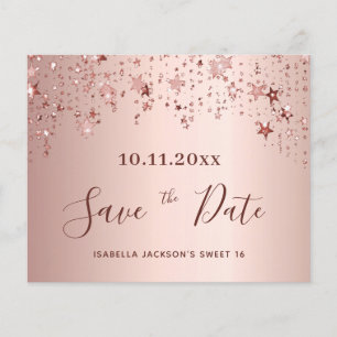 Budget Sweet 16 roze roze goud Save the Date