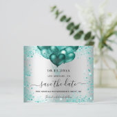 Budget Sweet 16 Silver blauwgroen glitter behalve (Staand voorkant)