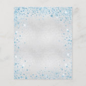 Budget Sweet 16 Silver Blue Glitter-uitnodiging (Achterkant)