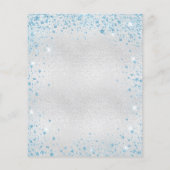 Budget Sweet 16 Silver Blue Glitter-uitnodiging (Achterkant)