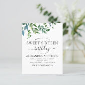 Budget Sweet 16 Verjaardag Botanische Groen (Staand voorkant)