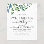 Budget Sweet 16 Verjaardag Botanische Groen (Voorkant)