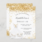 Budget Sweet 16 white gold-jurk glitter stof (Voorkant / Achterkant)