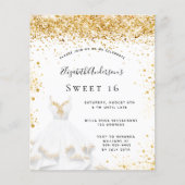 Budget Sweet 16 white gold-jurk glitter stof (Voorkant)