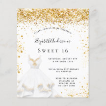 Budget Sweet 16 white gold-jurk glitter stof