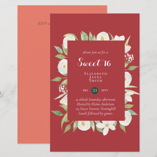 BUDGET Sweet 16, Zestiende Verjaardag Bloemenuitno (Voorkant / Achterkant)