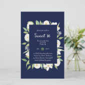 BUDGET Sweet 16, Zestiende verjaardag Floral Invit (Staand voorkant)