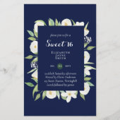 BUDGET Sweet 16, Zestiende verjaardag Floral Invit (Voorkant)