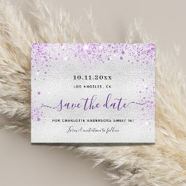 Budget Sweet 16 zilver paars save the date
