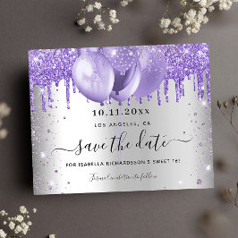 Budget Sweet 16 zilver paars violet save the date