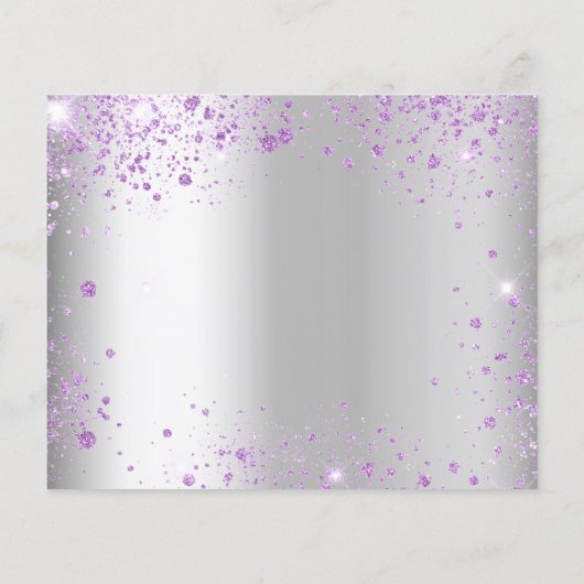 Budget sweet 16 zilveren paarse jurk save the date (Achterkant)