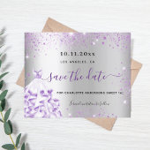 Budget sweet 16 zilveren paarse jurk save the date