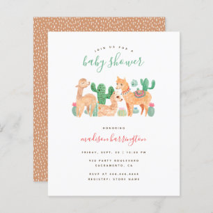 Budget Sweet Alpaca Llama Cactus Boho Baby shower