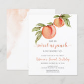 Budget Sweet als Peach Girl Verjaardagsuitnodiging (Voorkant / Achterkant)