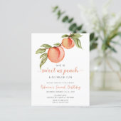 Budget Sweet als Peach Girl Verjaardagsuitnodiging (Staand voorkant)