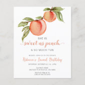 Budget Sweet als Peach Girl Verjaardagsuitnodiging (Voorkant)