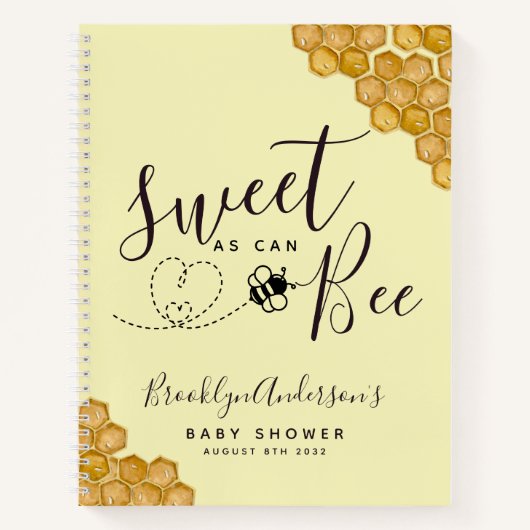 Budget Sweet as Can Bee Baby shower Guestbook Notitieboek (Voorkant)