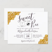 Budget Sweet as Can Bee Baby shower Invitation (Voorkant / Achterkant)