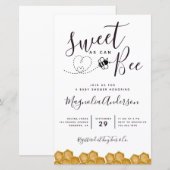 Budget Sweet as Can Bee Baby shower Invitation (Voorkant / Achterkant)