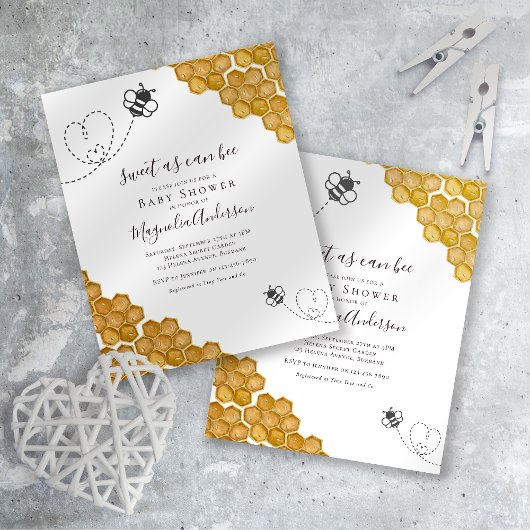 Budget Sweet as Can Bee Baby shower Invitation
