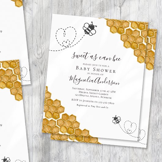 Budget Sweet as Can Bee Baby shower Invitation