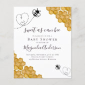 Budget Sweet as Can Bee Baby shower Invitation (Voorkant)
