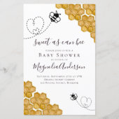 Budget Sweet as Can Bee Baby shower Invitation (Voorkant)