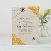 Budget Sweet as Can Bee Baby shower Invitation Kaart (Staand voorkant)