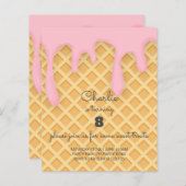 BUDGET Sweet Behandelt ijscrème op zaterdag Uitnod (Voorkant / Achterkant)