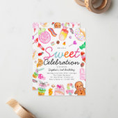 Budget Sweet Celebration Kinder Candyland Verjaard Notitiekaartje (Voorkant / Achterkant in situ)
