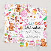 Budget Sweet Celebration Kinder Candyland Verjaard Notitiekaartje (Voorkant / Achterkant)