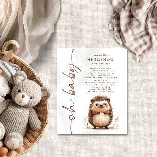 Budget Sweet Little Hedgehog Oh Baby shower Uitnod