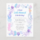 Budget Sweet Little Mermaid Baby shower Invitation (Voorkant)