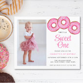 Budget Sweet One Donut Foto 1e verjaardag Uitnodig