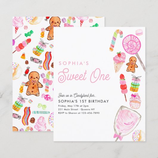 Budget SWEET ONE Snoep Kinder Candyland 1e Verjaar (Voorkant / Achterkant)