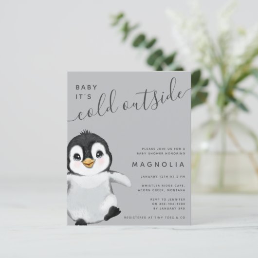 Budget Sweet Penguin Baby shower (Staand voorkant)