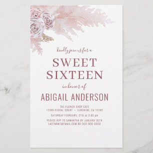 Budget Sweet Sixteen Boho Chic Birthday Flyer