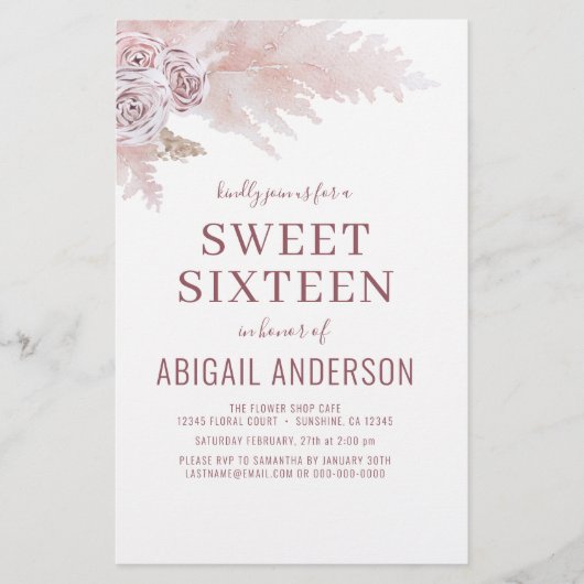 Budget Sweet Sixteen Boho Chic Birthday Flyer (Voorkant)
