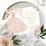 Budget Sweet Sixteen Uitnodiging Gold Blush Gown<br><div class="desc">Een mooie,  roze bruine kont,  liefje zestien. Eenvoudig aan te passen met uw details. Neem contact met me op als je speciale verzoeken hebt. OPMERKING: voor hulp bij bestellingen,  verzendgegevens,  productinformatie,  enz.,  neemt u rechtstreeks contact op met Zazzle Customer Care: https://help.zazzle.com/hc/en-us/articles/221463567-How-Do-I-Contact-Zazzle-Customer-Support-.</div>