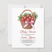 Budget Sweet Strawberry Baby Shower Invitation (Voorkant)
