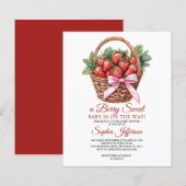 Budget Sweet Strawberry Baby Shower Invitation (Voorkant / Achterkant)