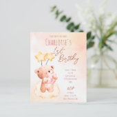 Budget Sweet teddybeer verjaardagsfeest sjabloon (Staand voorkant)